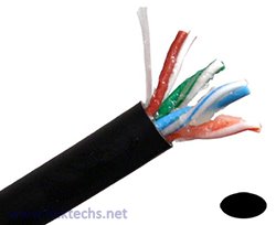 CAT5E Outdoor Bulk Ethernet Cable, Direct Burial Solid Copper UTP CMX, Gel Filled, 24 AWG