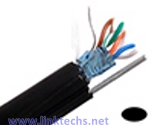C5CMXSM-3203- CAT5E Shielded STP Outdoor Cable w/ Messenger, 1000‘ Wooden Spool Black