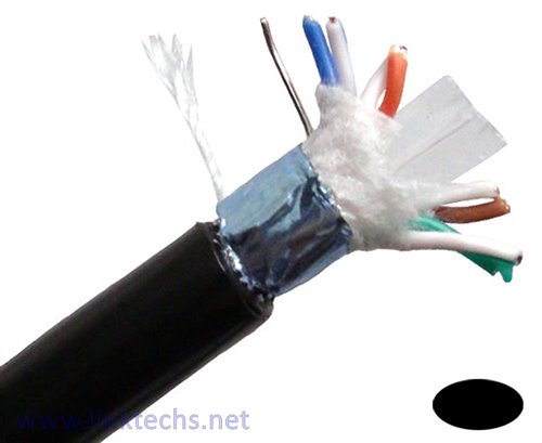 CAT6 Outdoor Bulk Ethernet Cable, Direct Burial Shielded Solid Copper, Dry  Gel Tape, 23 AWG