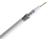 RG6 Coaxial Cable, Dual Shield Plenum, 18 AWG CCS, CMP, 75% AL Braiding and 100% AL Foil Shield, White, 1000ft