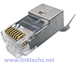 Pack of 100 -Shielded RJ45 Connector - CAT6A, 7 - 1.35 to 1.45mm ID