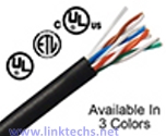  CAT5E Bulk Cable- UV/Outdoor Jacket -Wooden Spool- Black