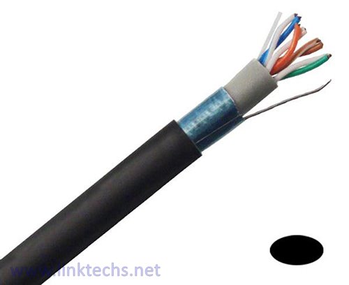 Cat5e Solid PE External Cable Black Reel 100% Copper Networking Ethernet lot 