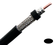  MIG-240 Low Loss RF 240 Coax Cable Solid BC, Foil+95% TC Braid 1000' Black