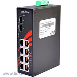 LNP-0802C-SFP  8-Port Industrial PoE+ Unmanaged Ethernet Switch, w/6*10/100Tx (30W/Port) + 2*Gigabit Combo Ports (2*10/100/1000 RJ45, 2*100/1000 SFP)